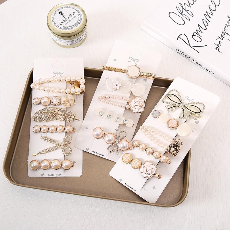 Роскошная заколка для волос с жемчужным бантом и перьями - корейский стиль, аксессуар для челки