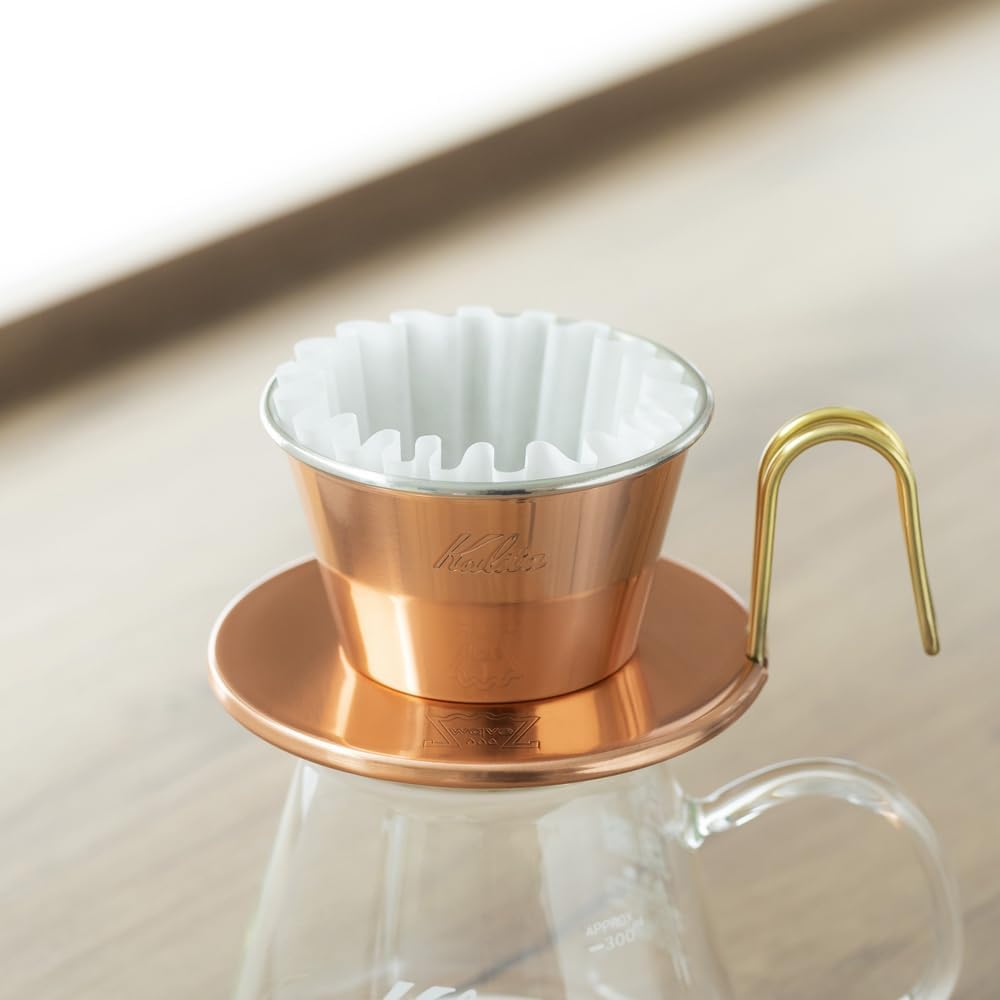 Медная воронка для кофе Kalita с высокой теплопроводностью, серия Wave, ручная работа мастера Tsubame, для 2–4 человек, изготовленная в Японии, приспособление для капель на 2 персоны