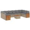 VidaXL Salon de Jardin avec Coussins 11 pcs, Canapés de Patio, Ensemble de Meubles, Mobilier de Terrasse Extérieur, Beige 3260414