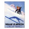Retro Ski in Alps Switzerland Canvas Painting Skiing Vintage Wall Kraft Posters Coated Wall Stickers Home Decoration Pictures