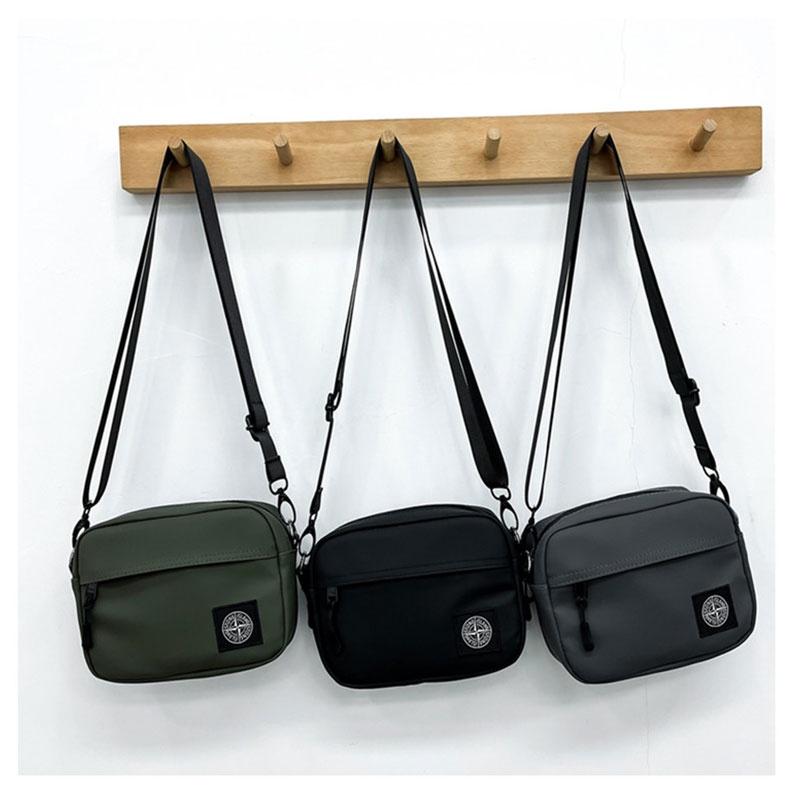 Compact Shoulder Bag For Daily Use Sleek Design Unisex Synthetic Leather Black Gray Military Green 18x14x6cm