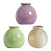 Mini Ceramic Vase Solid Color Glazed Flower Vase Desktop Decor Miniature Bud