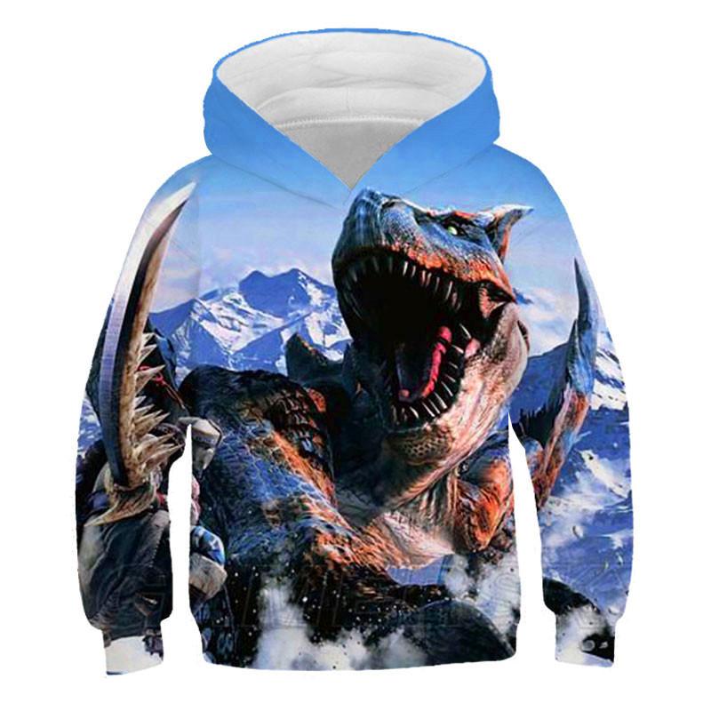 Hoodies Jurassic Park 3D Print Animal Dinosaurs Sweatshirts Boys Girls Children Hooded Pullovers Fashion Kids Tracksuit Clothing
