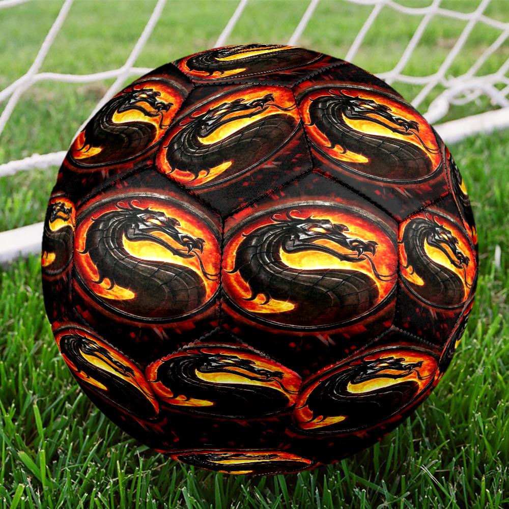 Dark Warrior's Mortal Kombat Size 5 Soccer Ball,Indoor/Outdoor Suitable for Training Matches Tournaments Practice Games Perfect Gift for Fan
