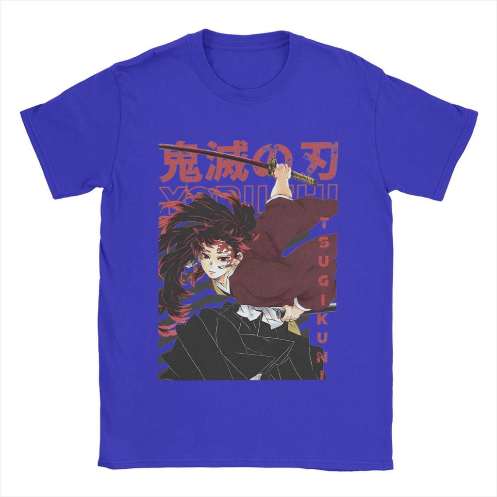 Yoriichi Tsugikuni ed Slayered Футболка Мужские Хлопковые Футболки Круглый Вырез Футболка С Коротким Рукавом Одежда Классический