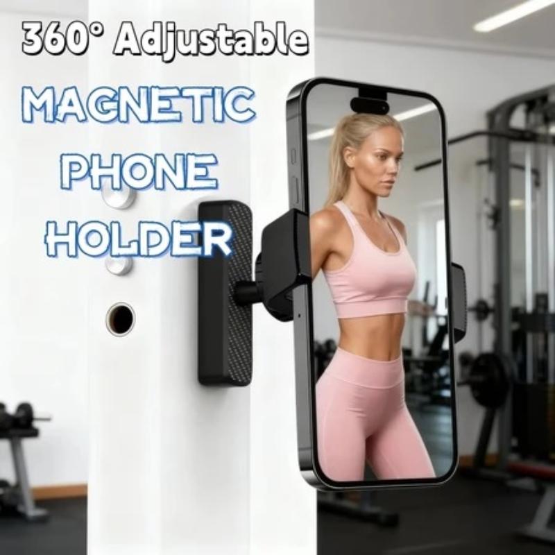 360° Adjustable Magnetic Gym Phone Holder Ultra Strong Suction Portable Magnet Phone Mount for Fitness Running