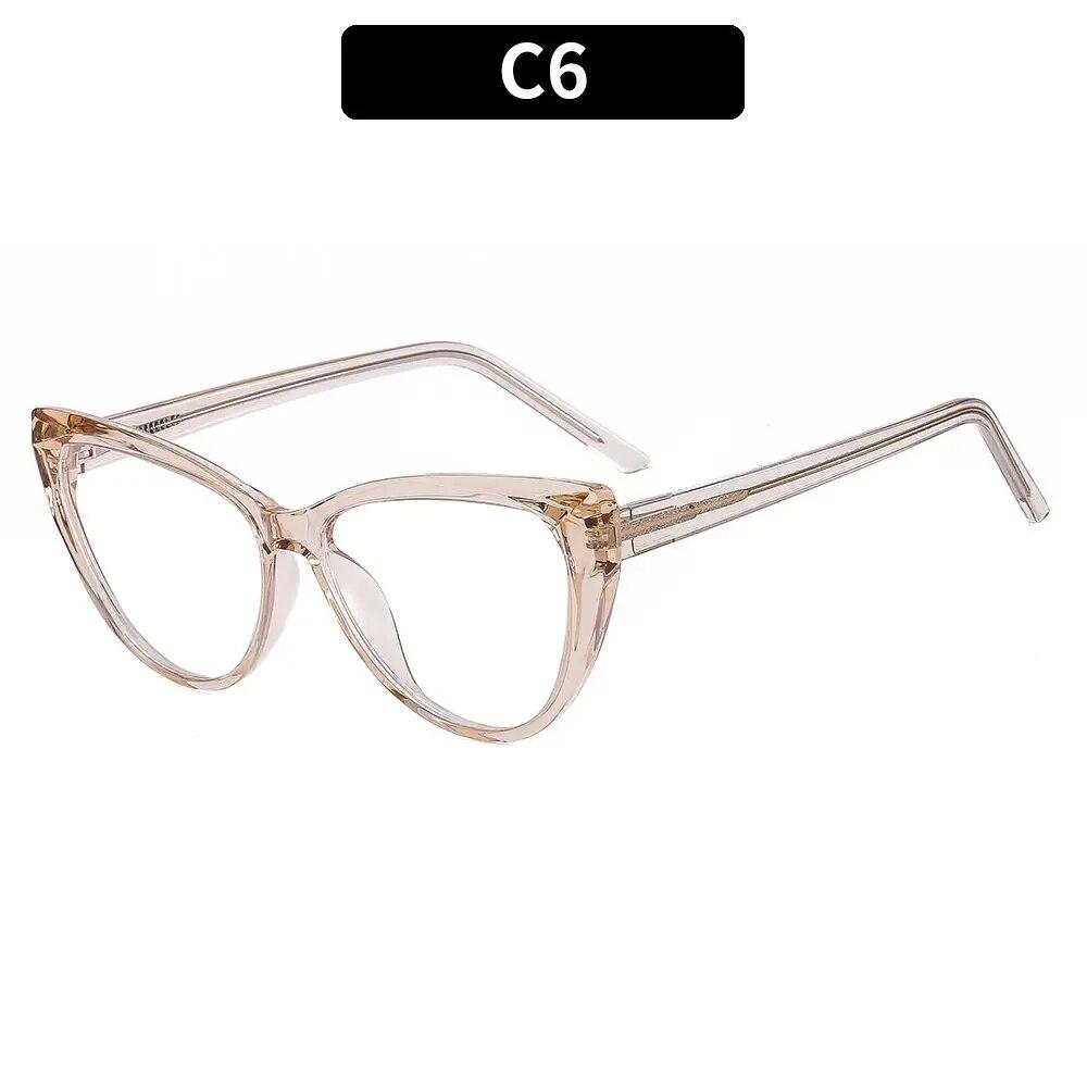 Fashion Fake Cat Eye Blue Light Eyeglasses Ultralight TR90 Frame Eyewear for Women Computer Glasses Anti Glare & UV Glasses
