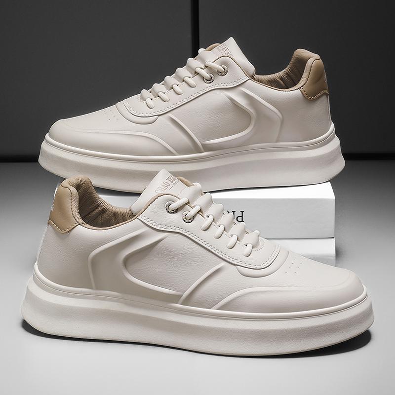 New Men Sneakers Casual Shoes Men Flats Lightweight PU Leather Breathable Shoe Male White Sports Tennis Shoes Zapatillas Hombre