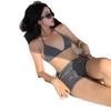 Flat-angle swimsuit Korean ins wind striped, pure desire split small chest beach hot spring vacation split swimsuit bikini