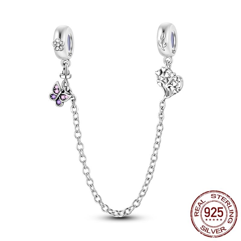 Copper Stars Moon Sun Clover Safety Chains Pendant Charms Beads Fit Original Bracelets Diy Jewelry Gift For Women