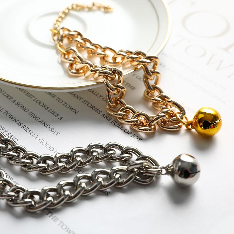 Ошейник для дрессировки собак, кошек, домашних животных, кубинская звено, толстая цепочка, ожерелье, золото, 6/8/10 дюймов