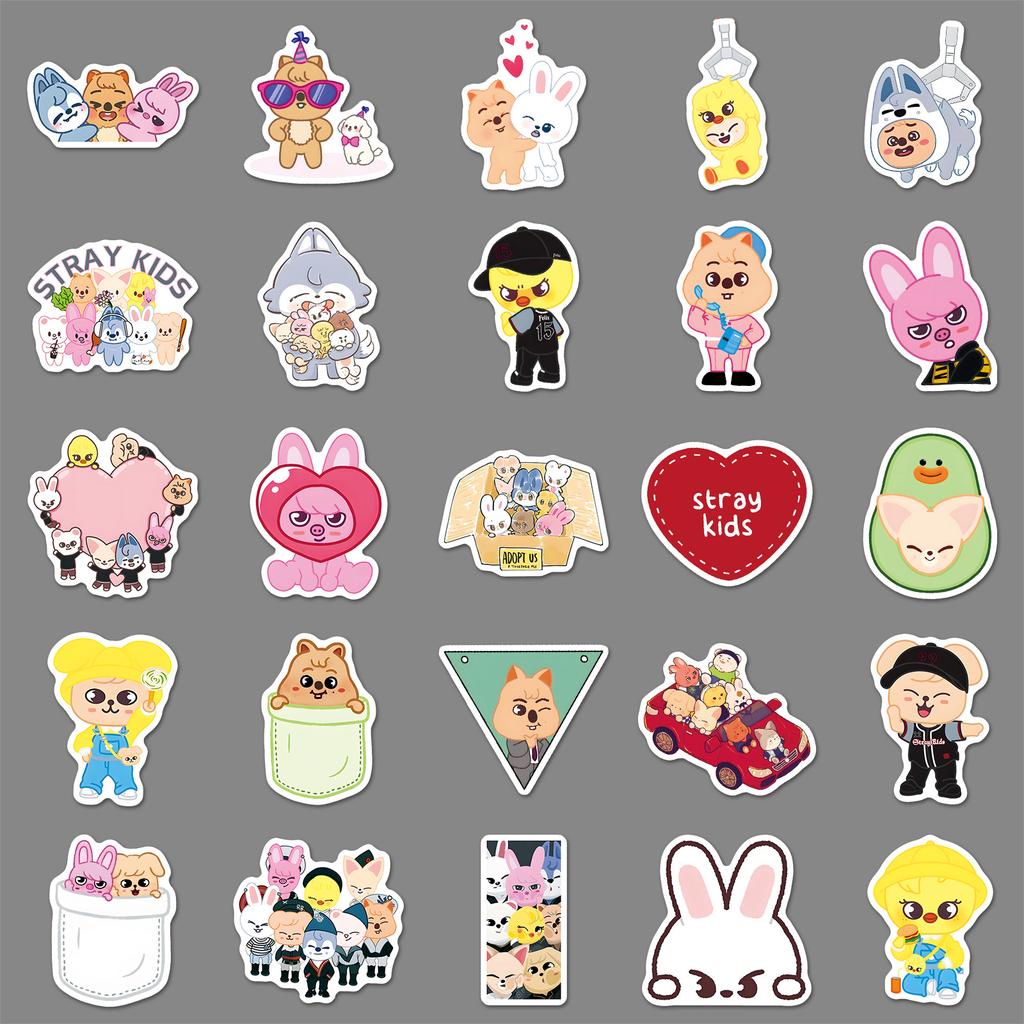 Skzoo Stickers 50 Pcs Stray Kids K Pop Group Animal Persona Waterproof Diy Decorative Decals For Laptop Phone Luggage K Pop Fans