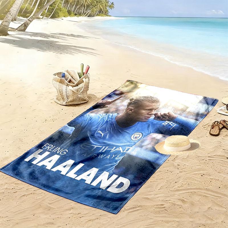 King Haaland Print Beach Towel, Large Soft Quick Dry Towel for Beach Camping Swimming