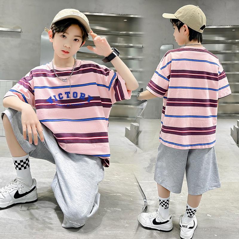 Детская повседневная хлопковая футболка, летний модный топ для мальчиков