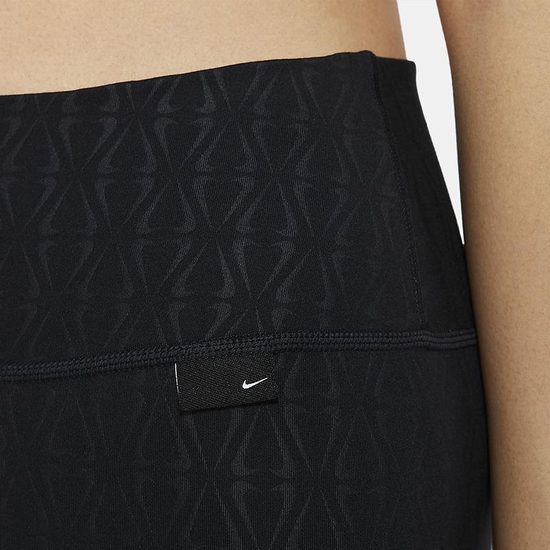Nike Женские обтягивающие спортивные штаны Dri-Fit One Luxe Printed Mid Rise, черные DM7261-010