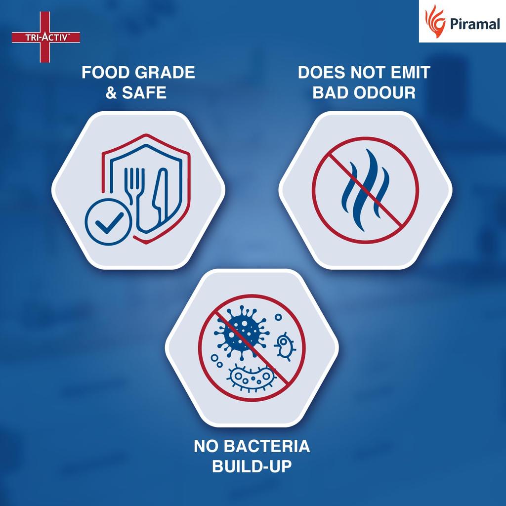 Tri-Activ Washable Reusable Kitchen Towel Roll Pack Of 2 With 80 Sheets Highly Absorbent Durable Non Woven Fabric Eco Friendly Alternative Blue