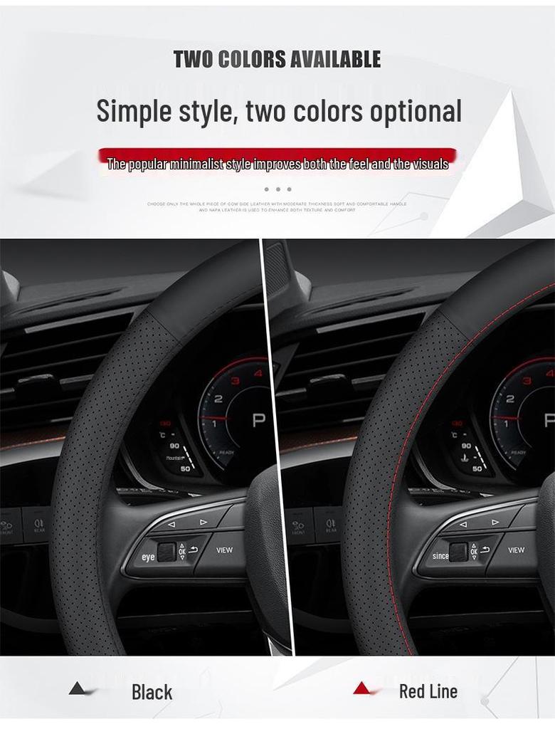 Чехол рулевого колеса из натуральной кожи для моделей Kia: K3, Sportage, K5, Forte, K2, Cerato, KX3, KX Cross, K4, Seltos