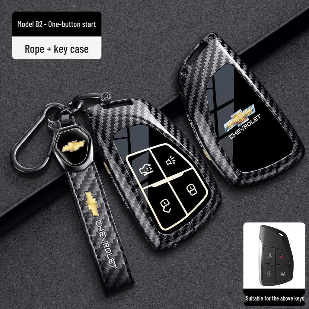Чехол для ключа Chevrolet для Cruze, Cavalier, Malibu XL, Equinox, Trax (Углеродное волокно)