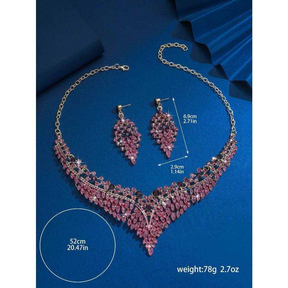 Серьги из сплава с золотым покрытием, ожерелье, преувеличенные винтажные аксессуары, набор для платья, ювелирные изделия с бриллиантами