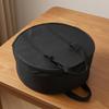 Woven Textile Storage Bag Structured Zippered Storage Bag Container Black