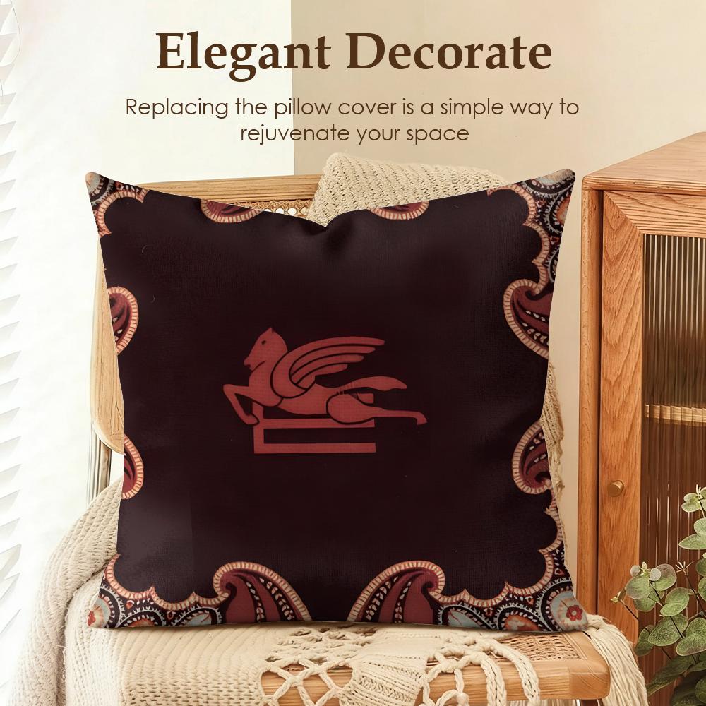 Fashion EETRO Cushion Cover Natural Linen Organic Fabric DoubleSided Printing Sofa Home Decor Gift Pillow Case