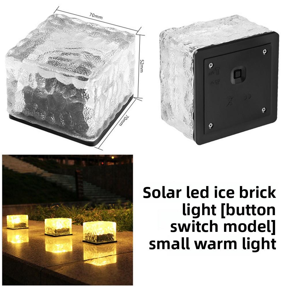 Квадратный ледяной кирпичный светильник Индукционный квадратный солнечный светильник для дома и сада Наружный водонепроницаемый светильник для украшения ступеней Садовый светильник в виде ледяного куба