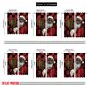 2pcs,2D plane printing Curtains&Window Treatment Black Santa Claus Versatile Polyester Fabric (without rod) Decorations Outdoor