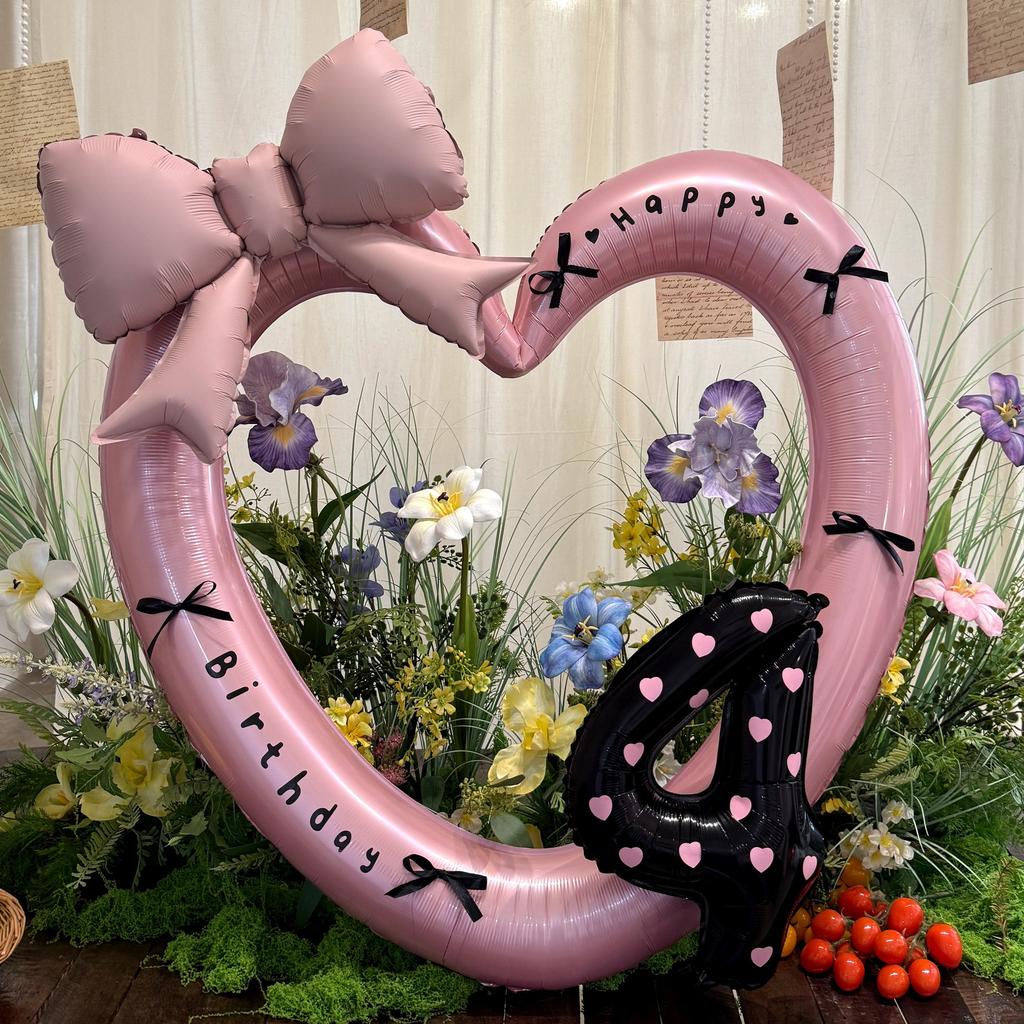 40-дюймовый розовый фольгированный шар в форме сердца, черный цифровой алюминиевый декор для вечеринки по случаю дня рождения, украшение для детского праздника, подарок для девочек на свадьбу, реквизит для детского праздника