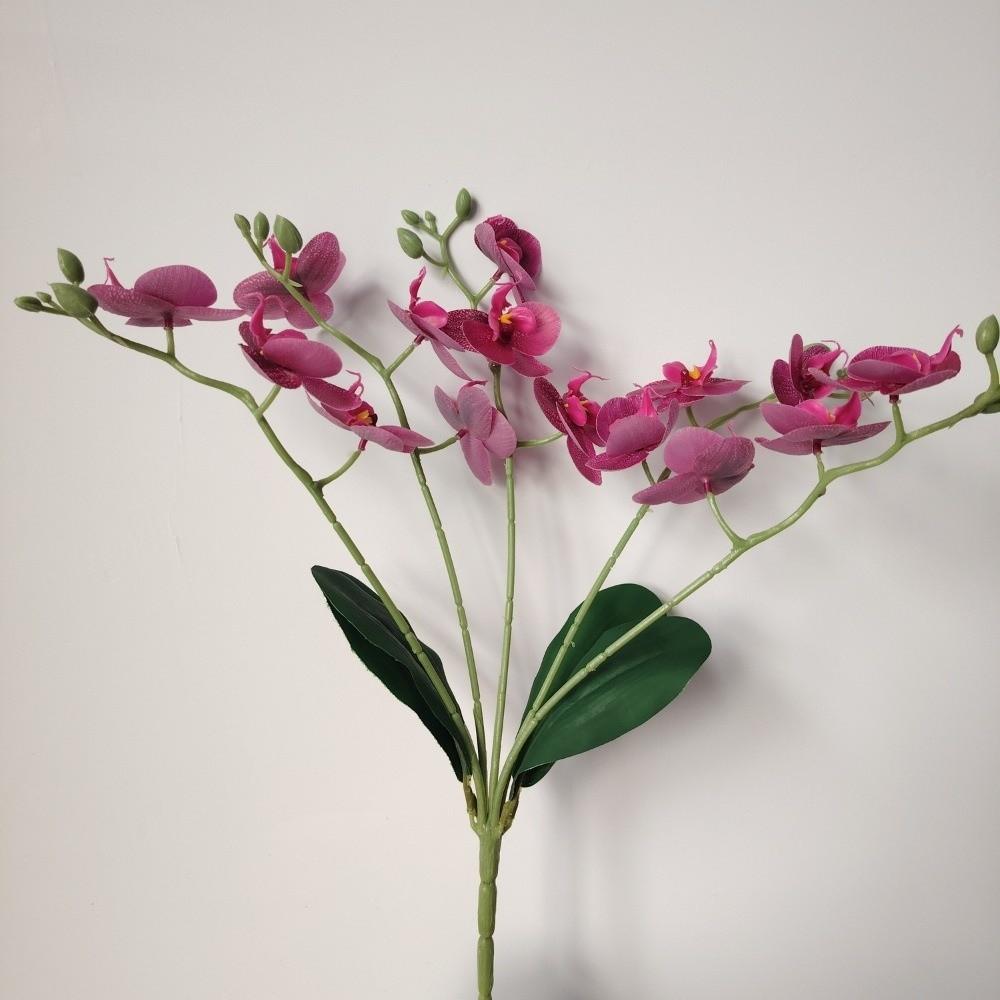 5 Heads Simulation Orchid Flowers Realistic Faux Phalaenopsis Fake Flower  Home Living Room Decor