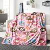 Kawaii Bubu Print Flannel Blanket High Quality Warm Comfortable Cover for All Seasons Perfect for Gifts Home Decor
