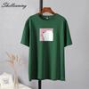 Shellsuning Oversized Cute Printed T Shirts for Women Summer New Basic Couple Clothes Fashion Casual Loose Vintage Cotton Tshirts Female Harajuku Tops