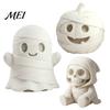 DIY Craft for Kids 3D Printed Halloween Mummy Figurine, Blank Paintable Bandage Ghost Pumpkin Statue, Decoration Mini Desktop Ornament Window