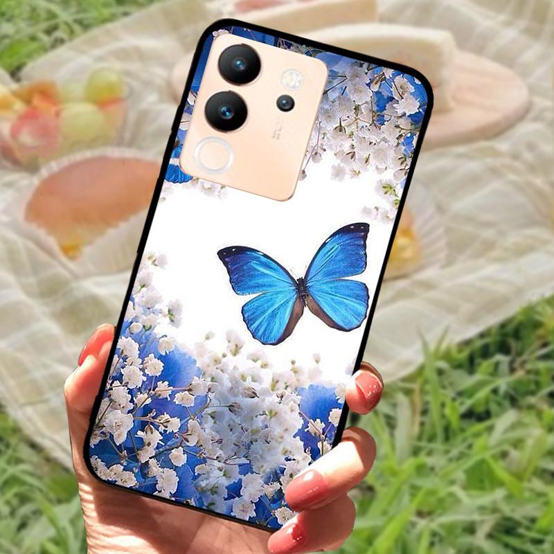 Чехол-бампер для Vivo V30 Lite, силиконовый, мягкий, с рисунком мрамора, черный, Funda Coque для vivo V2314 V30 Lite 5G, полная защита V30Lite