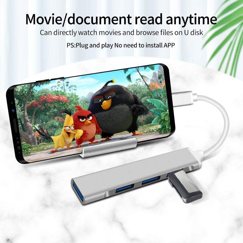 FONKEN USB-концентратор 4 порта Otg Usb C 3,0 разветвитель для Lenovo Xiaomi Macbook Pro зарядка передачи данных металлический удлинитель кабеля для USB-устройств