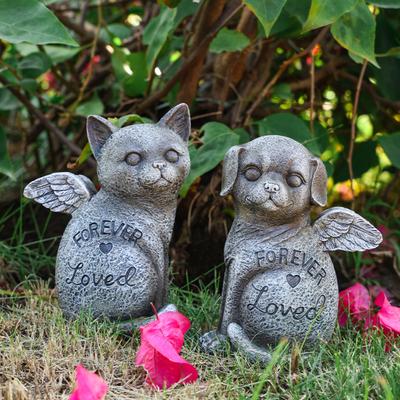 Надгробие в виде кошки, щенка, ангела, украшение для дома, сада, патио, памятная статуя для питомца, утешительный подарок для скорбящих владельцев домашних животных