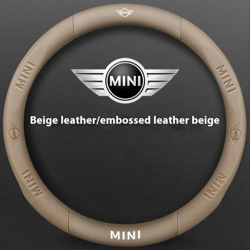 For BMW MINI JWC R54 R55 R56 R60 F54 F55 F56 F57 John Cooper S Clubman Countryman Car Carbon Fiber Leather Steering Wheel Cover mjewr55