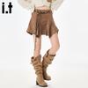 :CHOCOOLATE Это Американская Ретро Асимметричная Короткая Юбка с Высокой Талией