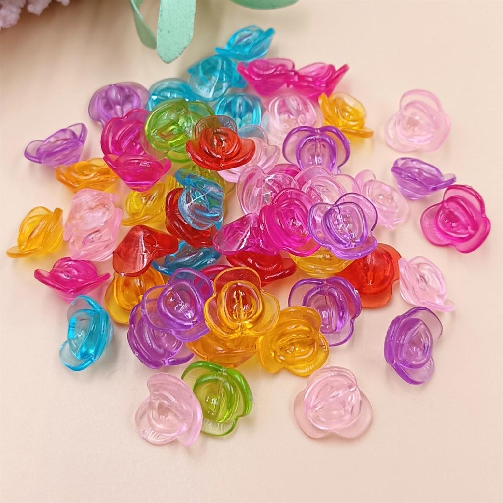 Home Party Supplies Hand-Beaded Mixed Color Flower Heart Shell Candy Candy Color DIY Loose Beads Beads With Hole Crafted 150Pcs for Jewelry Making