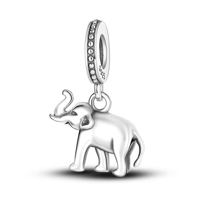 Подвески Plata Charms Of Ley 925 Elephant Katty Car Coffee, подвески, подходят для оригинального браслета Diy
