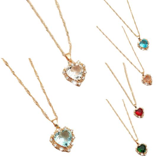 Женское ожерелье с блестящими стразами, роскошная форма сердца, привлекательная женская подвеска для выпускного вечера