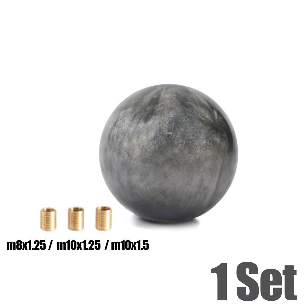 Car Transmission Stick Round Ball Manual Shifter Lever Handle Gear Shift Knob Decoration Head with 3 Adapters Auto Accessories