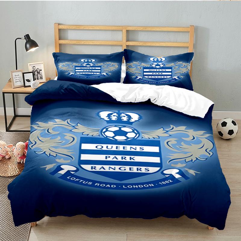 3PCS Queens Crest Football Bedding set,Ideal for1pc Duvet Cover And 2pcs Pillowcases Perfect for Christmas gift,Ideal for Bedroom, Dormitory