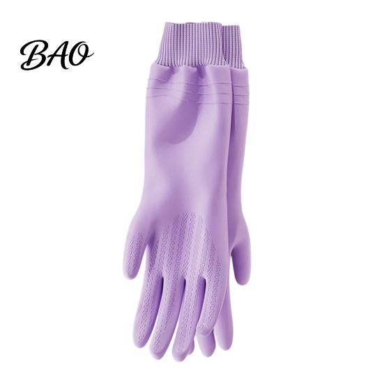 Fleece Lined Cleaning Gloves Dishwashing for Housework, Waterproof PVC Rubber Gloves, Anti-slip Protective Laundry Grip Warm Velvet Lining Kitchen And