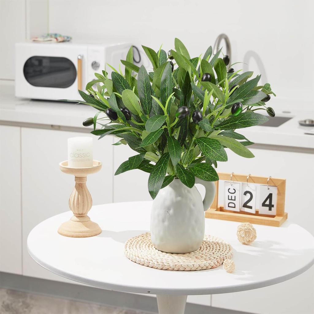 10pc Simulated Olive Branches With Fruit, Cross-border Artificial Tree Branches For Weddings, Hotels, Decorations, And Flower Arrangements