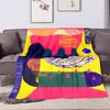 Abstract Geometric Colorful Art Design Patterned flannel blanket perfect for the bedroom living room, sofa, or a little nap