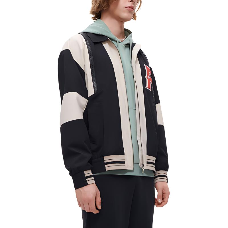 Fila Fusion Мужская куртка-поло Color Block свободного кроя, тканая, Черная T11M332702F-BK