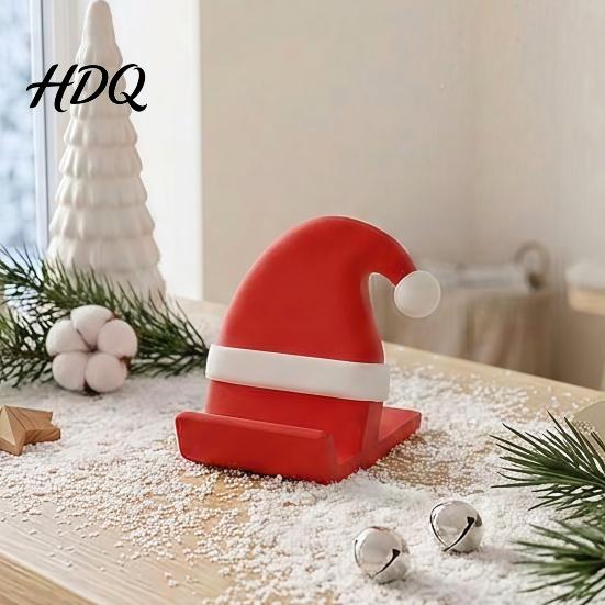 Компактный настольный органайзер, 3D-печатный колпак Санты, подставка для телефона, рождественский держатель для стола, для офисных принадлежностей на праздничную тему, креативный прочный держатель для телефона