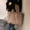 Large Plush Tote Faux Fur Shoulder Bag Winter Fluffy Women Designer Handbags Warm Soft Crossbody Bags for Women Shopper Purses