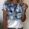 Neck Womens Retro Tshirt Round 3d Printed Short Sleeved Loose Casual Womens Top Springsummer Harajuku Womens Clothing
