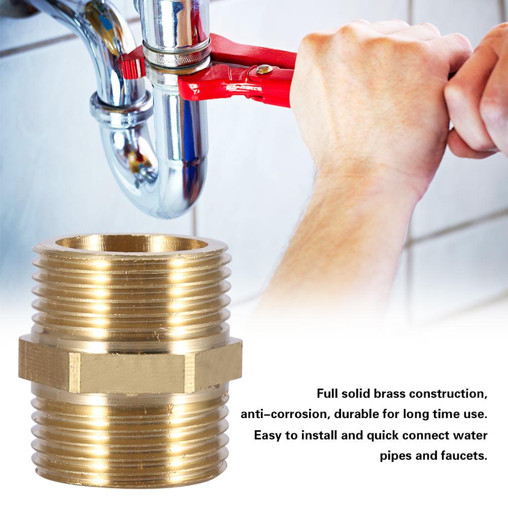 G1 Brass Pipe Fitting Hex Nipple Water Tube Connecting Accessories (intensification)